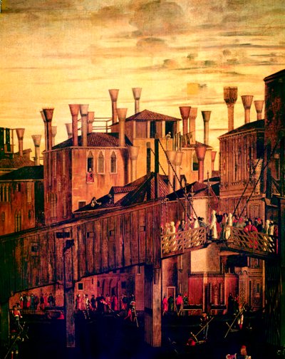 トゥルークロスの遺物の奇跡の木製リアルト橋、1494年の油彩、119437 作： Vittore Carpaccio